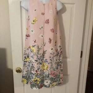 LOFT Pink Floral Sleeveless Dress
